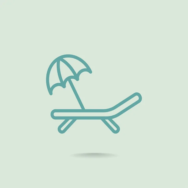 Deckchair with umbrella icon — Stock Vector