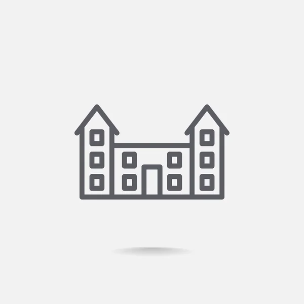 Icono de edificio escolar — Vector de stock