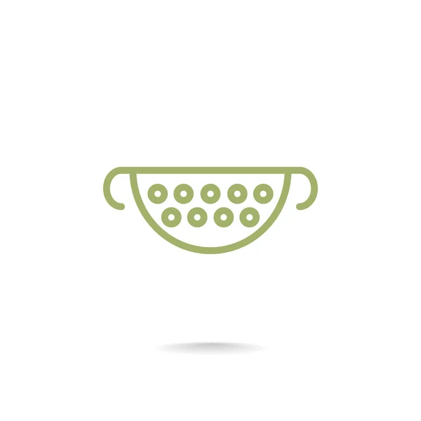 Icono de colador de cocina — Vector de stock