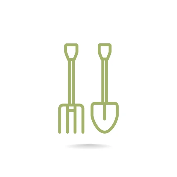 Pitchfork and shovel icon — Stock Vector