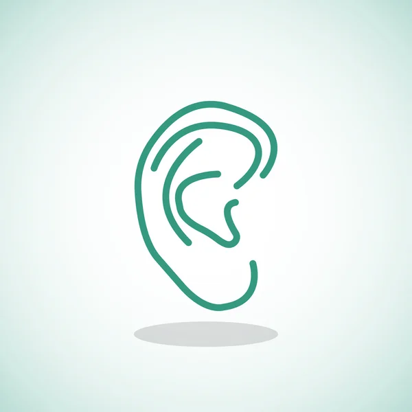 Ikon telinga manusia - Stok Vektor