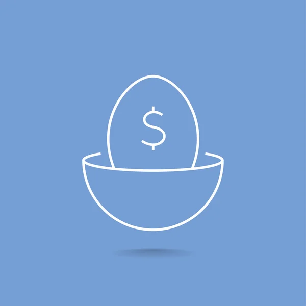 Fészek tojás line art ikon — Stock Vector