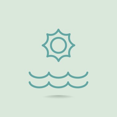 Yaz güneş ve deniz simgesi