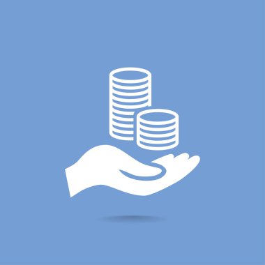 elinde, web simgesi paralar