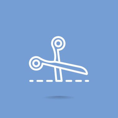 Makasla kesme satırı simgesi