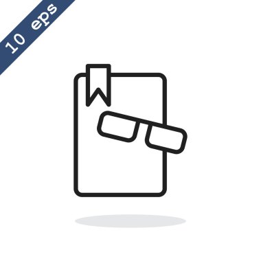 kitap ve gözlük simgesi