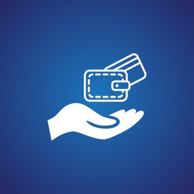 m-cüzdan ve el web simgesi