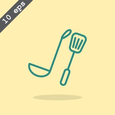 Kepçe ve spatula simgesi