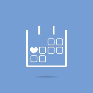 14 Şubat takvim basit simgesini