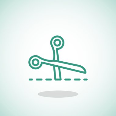 Makasla kesme satırı simgesi