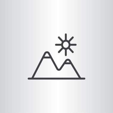 Dağlar ve güneş - seyahat simgesi