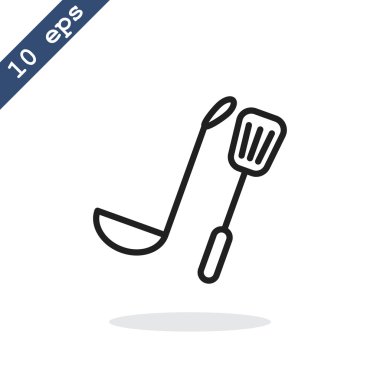 Kepçe ve spatula simgesi