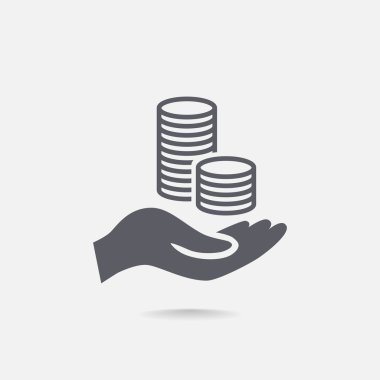 elinde, web simgesi paralar