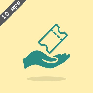 İndirmek için bir bilet sembol alma el