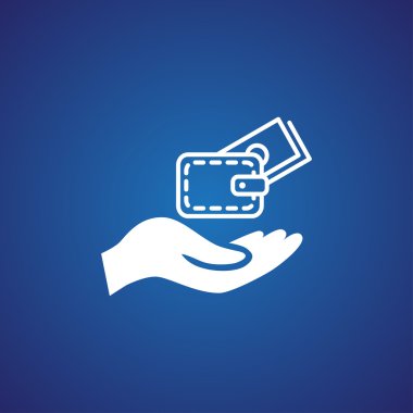 m-cüzdan ve el web simgesi