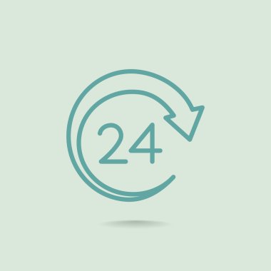 Yirmi dört saat hizmet simgesi