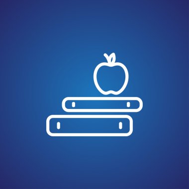 kitap ve elma simgesi