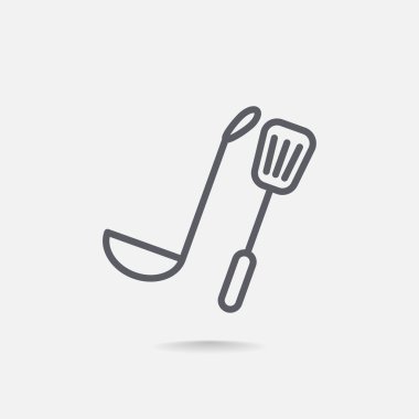 Kepçe ve spatula simgesi