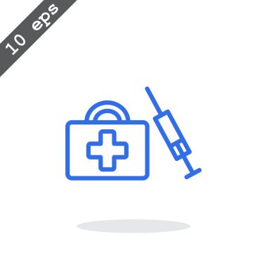 şırınga ve ilk yardım kiti simgesi