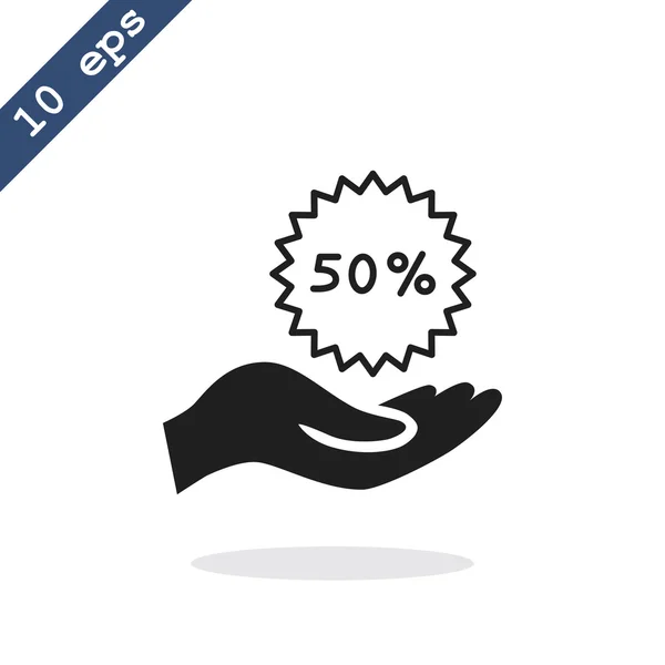 50% icono de etiqueta — Vector de stock