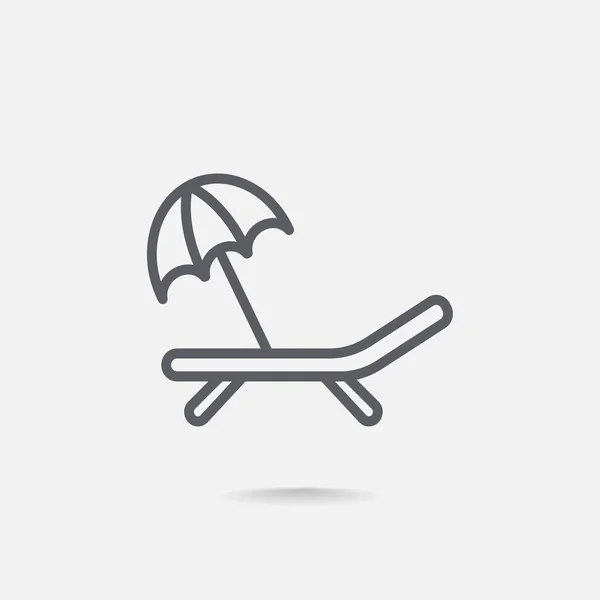 Шезлонги з значком парасольки — стоковий вектор