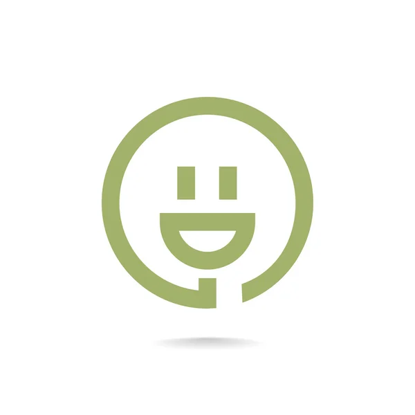 Icona smiley e plug — Vettoriale Stock