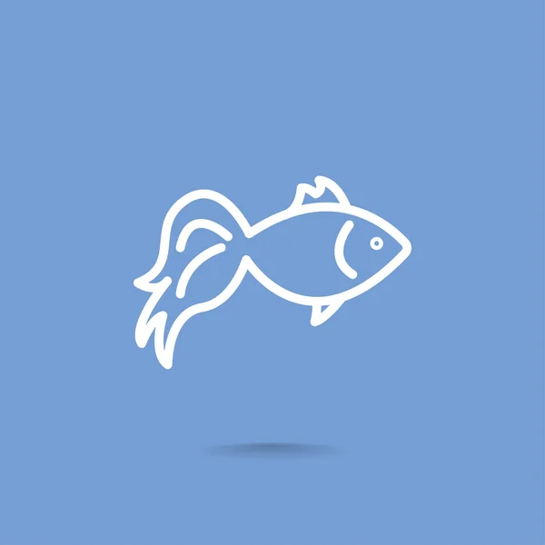 Ícone de peixe dos desenhos animados — Vetor de Stock