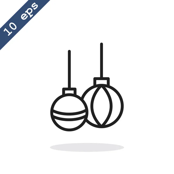 Christmas baubles icon — Stock Vector