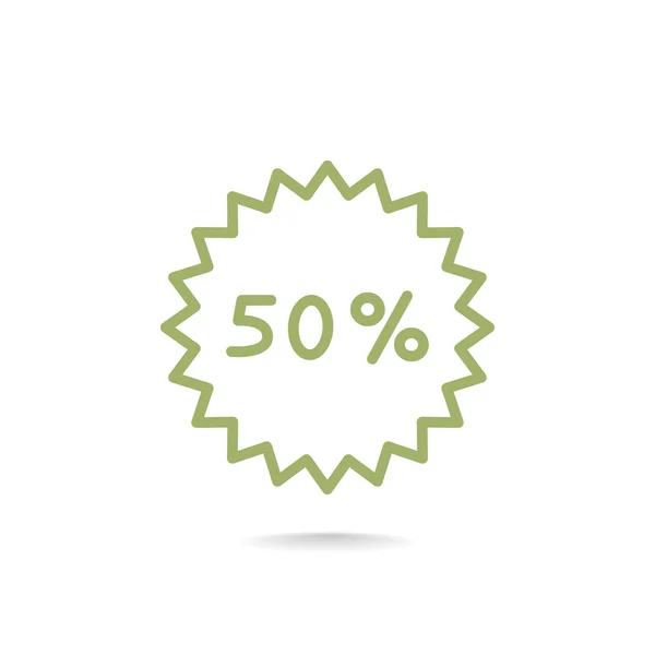 50 por ciento icono de descuento — Vector de stock