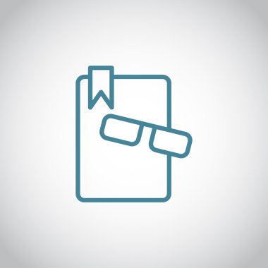 kitap ve gözlük simgesi