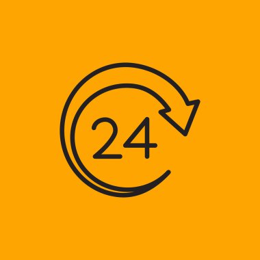Yirmi dört saat hizmet simgesi