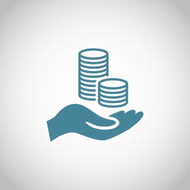 elinde, web simgesi paralar