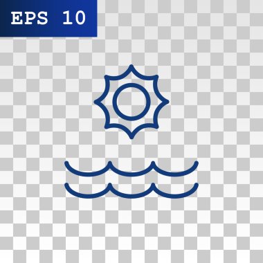 Yaz güneş ve deniz simgesi