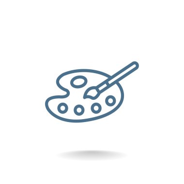 Sanat palet boya fırça simgesi olan