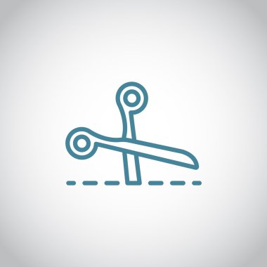 Makasla kesme satırı simgesi