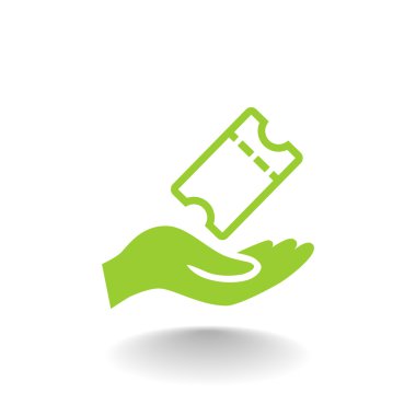 Bir bilet sembol alma el