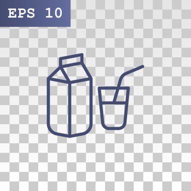 Süt kutusu ve cam simgesi