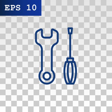 İngiliz anahtarı ve tornavida simgesi