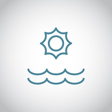 Yaz güneş ve deniz simgesi