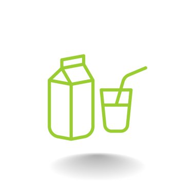 Süt kutusu ve cam simgesi