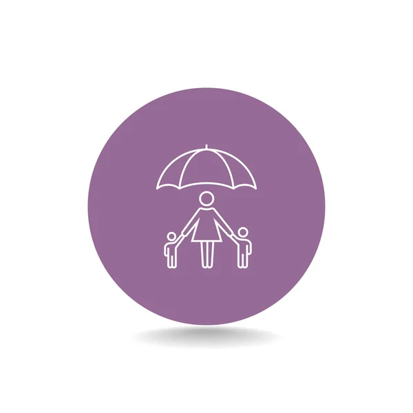 Família sob ícone guarda-chuva . —  Vetores de Stock