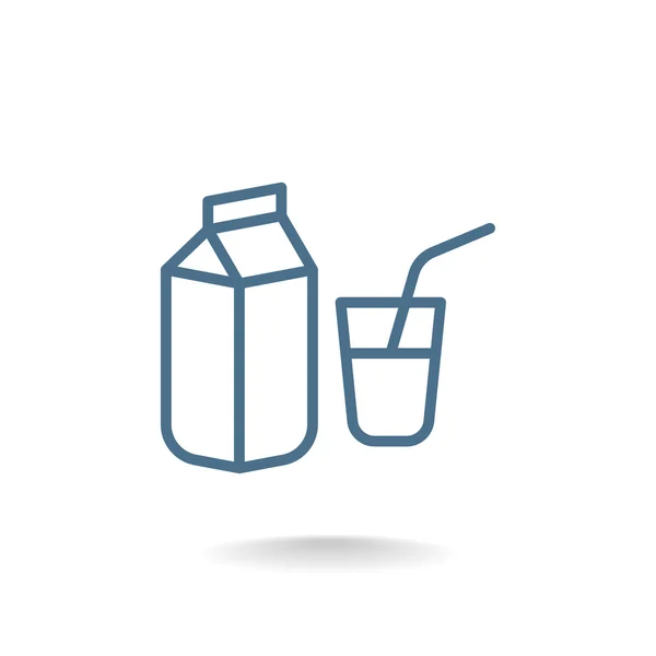 Milchbox und Glassymbol — Stockvektor