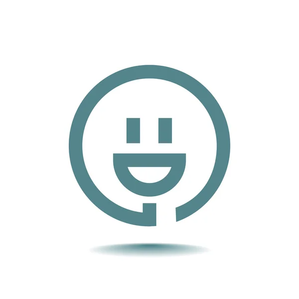 Ícone de sorriso e plug —  Vetores de Stock