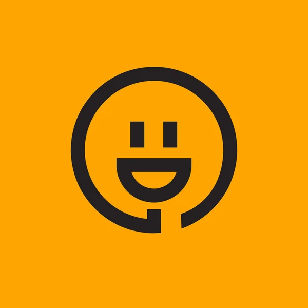 Sonriente y enchufe icono — Vector de stock