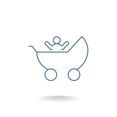 Çocuk arabası ile bir çocuk simgesi