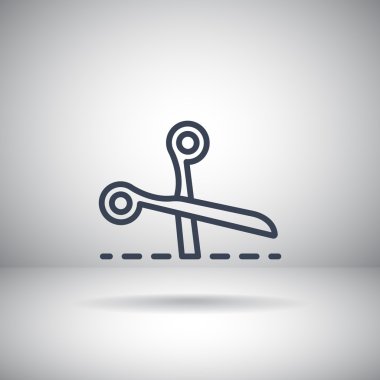 Makasla kesme satırı simgesi