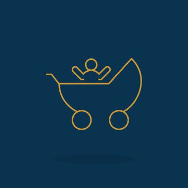 Çocuk arabası ile bir çocuk simgesi