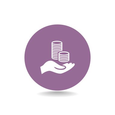 elinde, web simgesi paralar