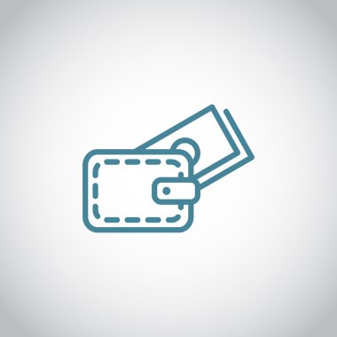 Para simgesi olan cüzdan