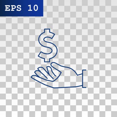 Doları sembol el simgesi.